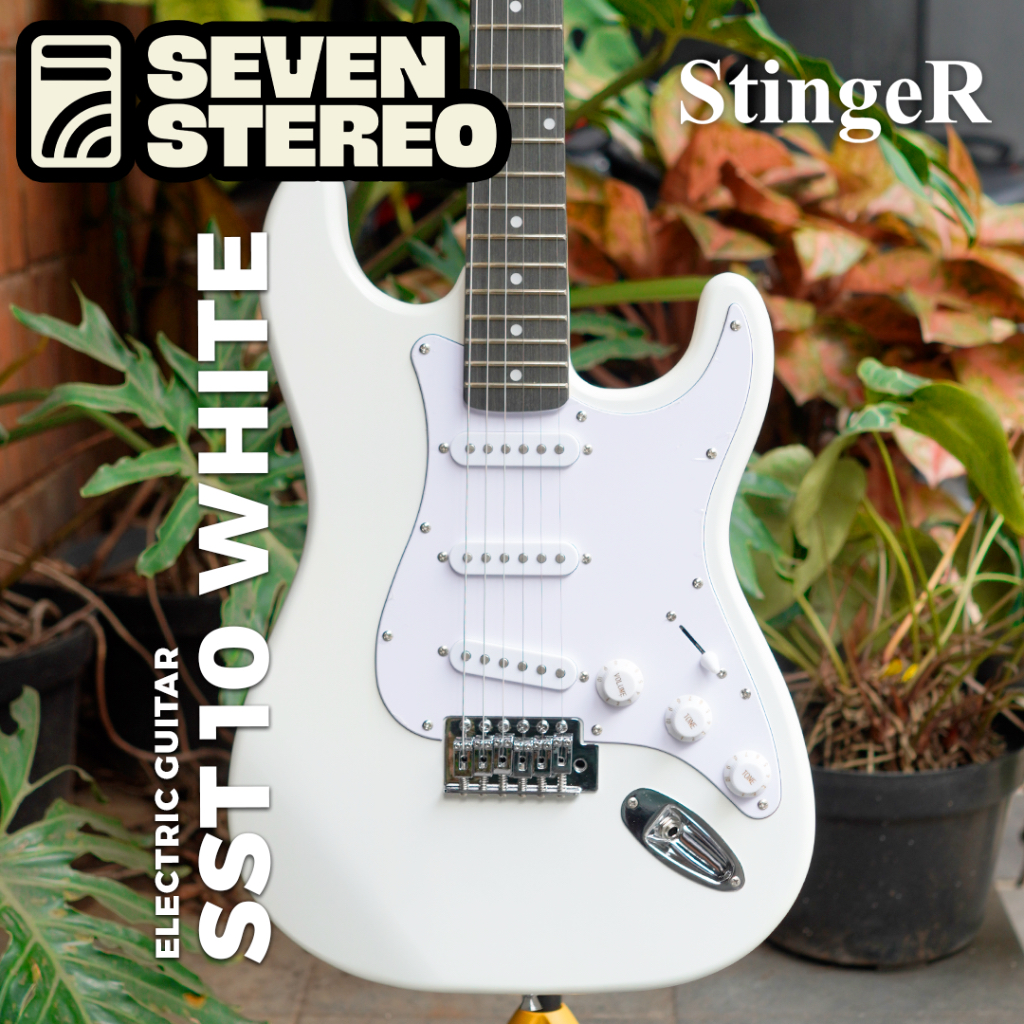 Jual Stinger SST10 Stratocaster Model Electric Guitar Olympic White ...