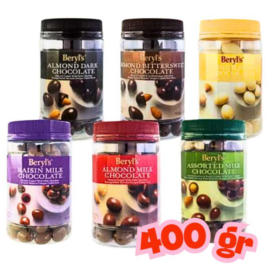 Jual BERYL'S Chocolate Jar 400g Almond Dark Bittersweet Raisin Assorted ...