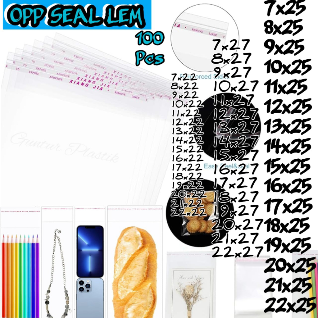 Jual Plastik Opp Seal Lem Bening Transparan Tebal 100 Pcs - Plastik ...