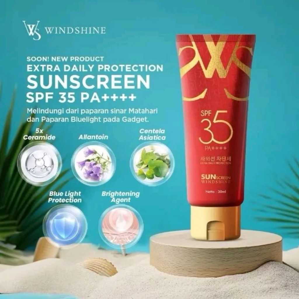 Jual WINDSHINE || Hybrid Sunscreen SPF35PA++ Non comedogenic, no ...