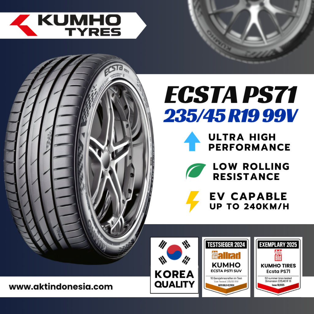 Jual Kumho Tire Ecsta PS71 XL 235/45 R19 99V Ban Import Original