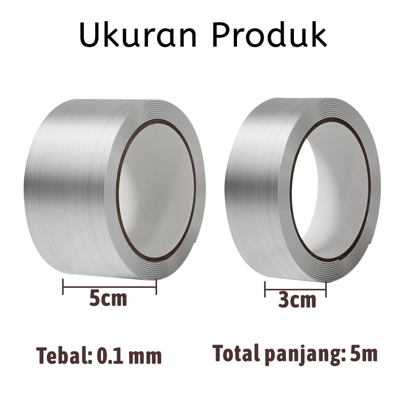 Jual Lakban Aluminium Foil Rusfet Tape 50mm x 5M Isolasi Silver Tahan ...