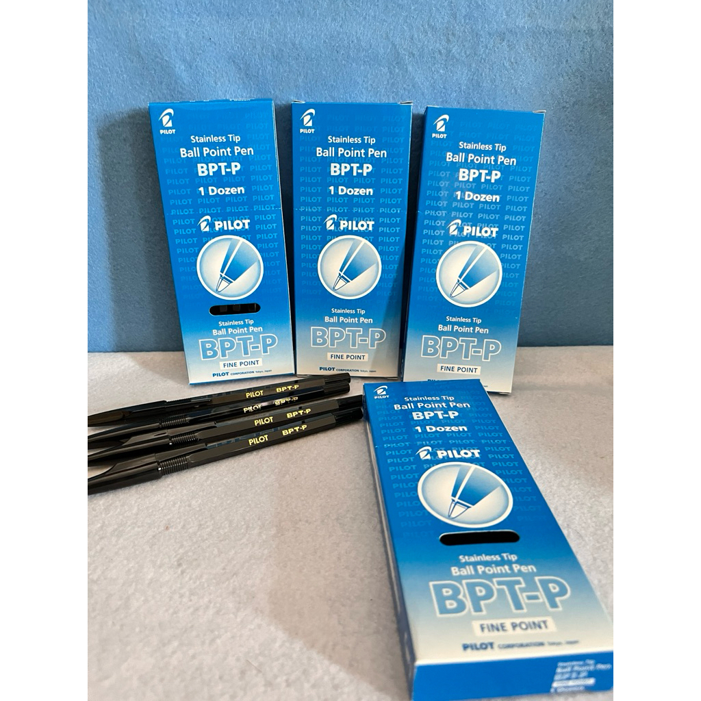 Jual Pulpen Ballpoint Pilot Hitam BPT- P ( 12 pcs ) | Shopee Indonesia