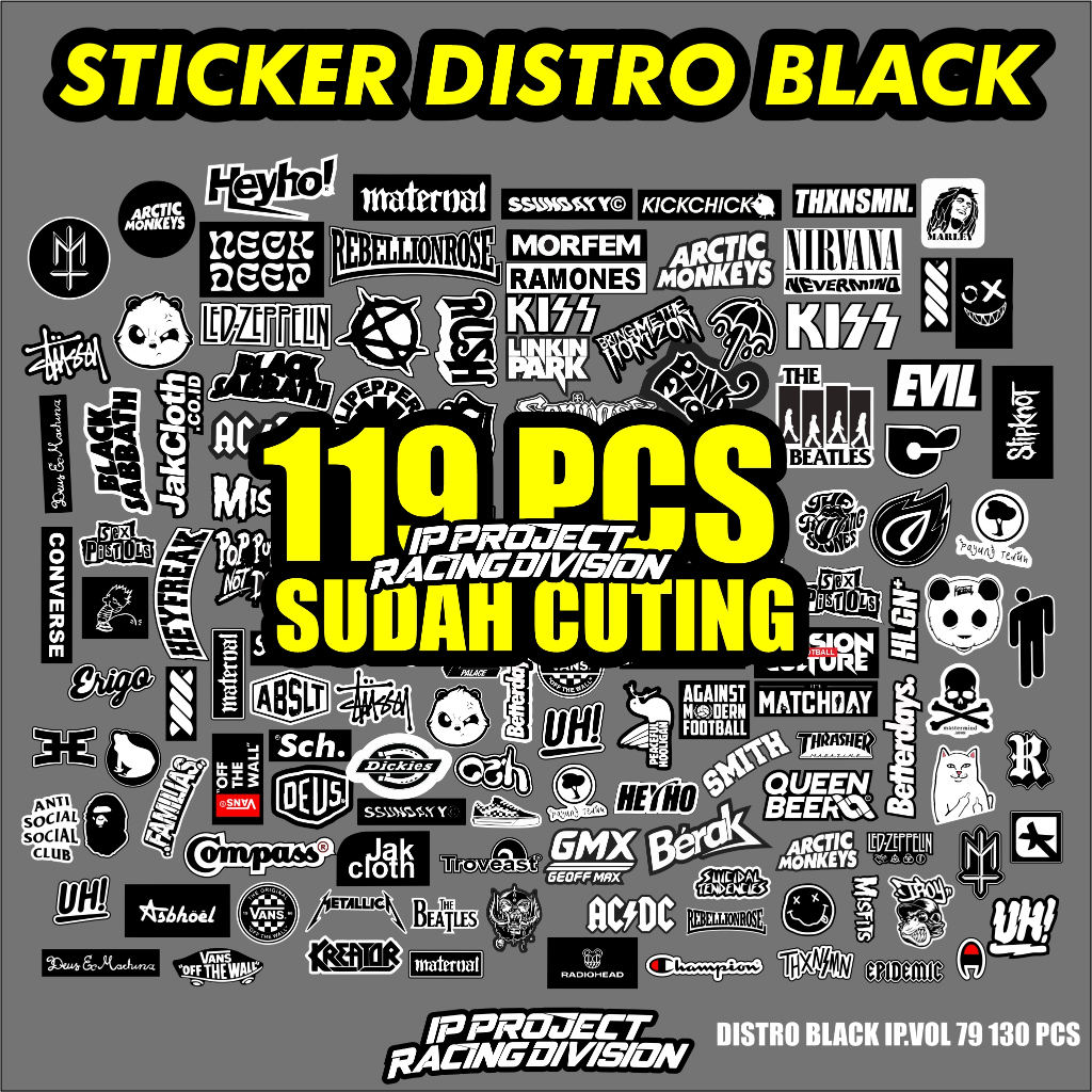Jual STIKER DISTRO AESTHETIC ISI 119 PCS RANDOM STIKER BAND ANTI AIR ...