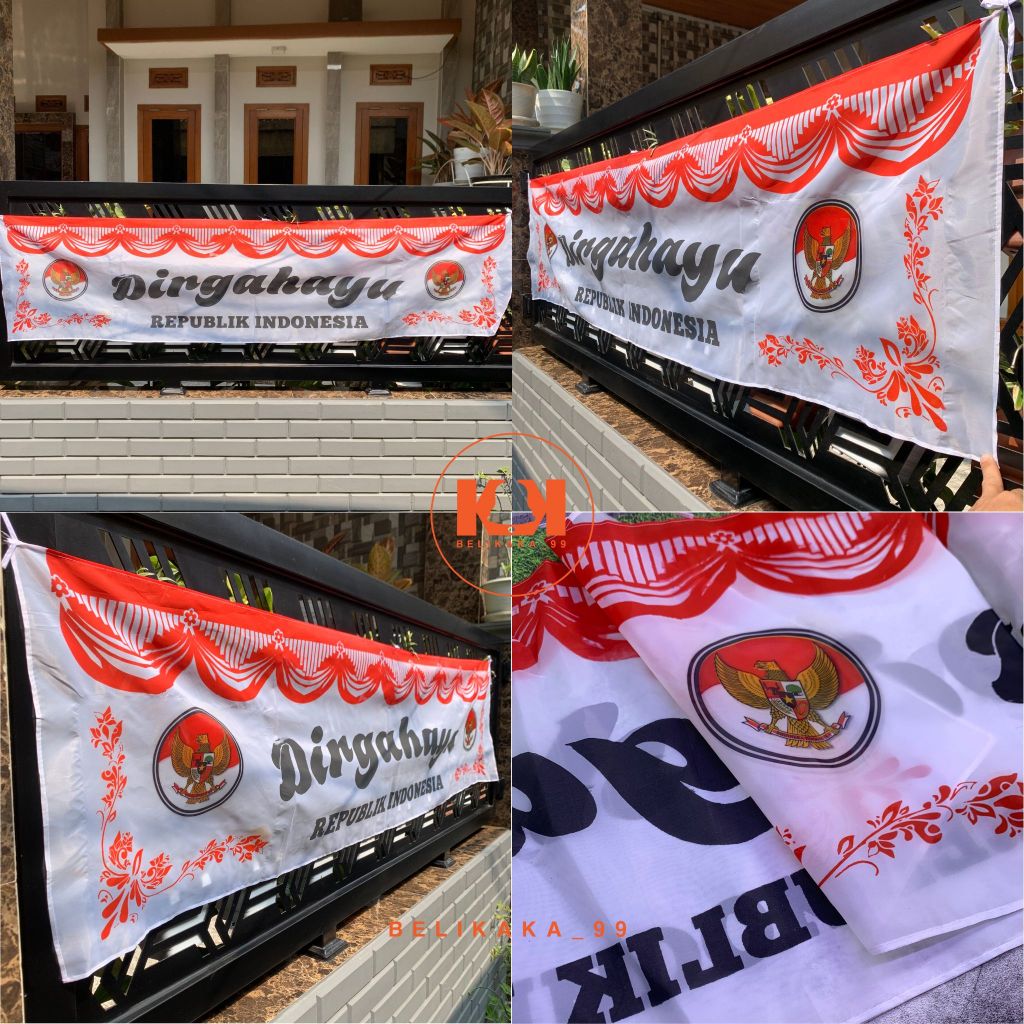 DEKORASI AGUSTUSAN BENDERA LESPANG MERAH PUTIH DIRGAHAYU / LESPANG DEKORASI BACKGROUND 17 AGUSTUS