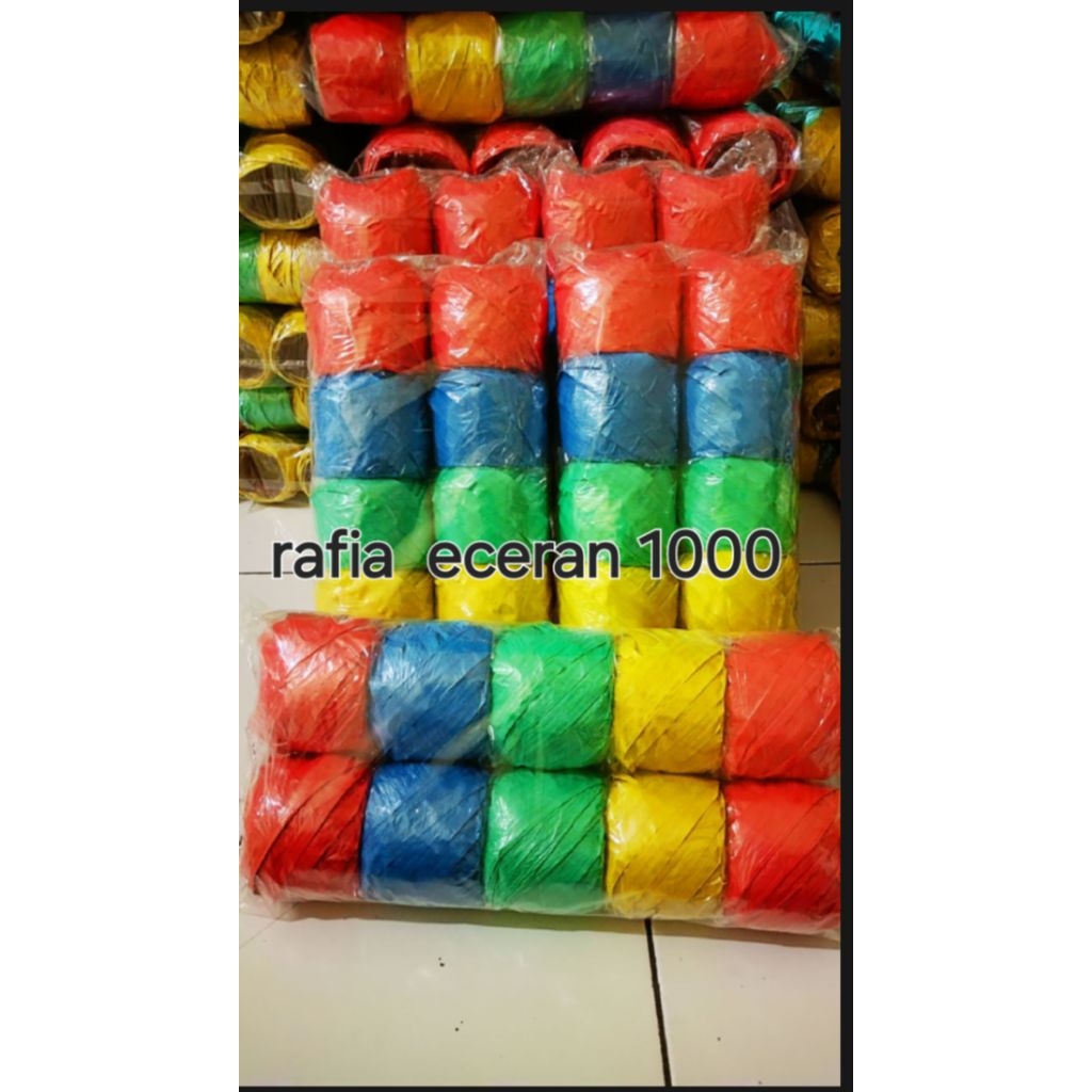 Jual Tali Rafia 1pack isi 10 roll 3 pack isi 30 roll 5pack isi 50 roll ...