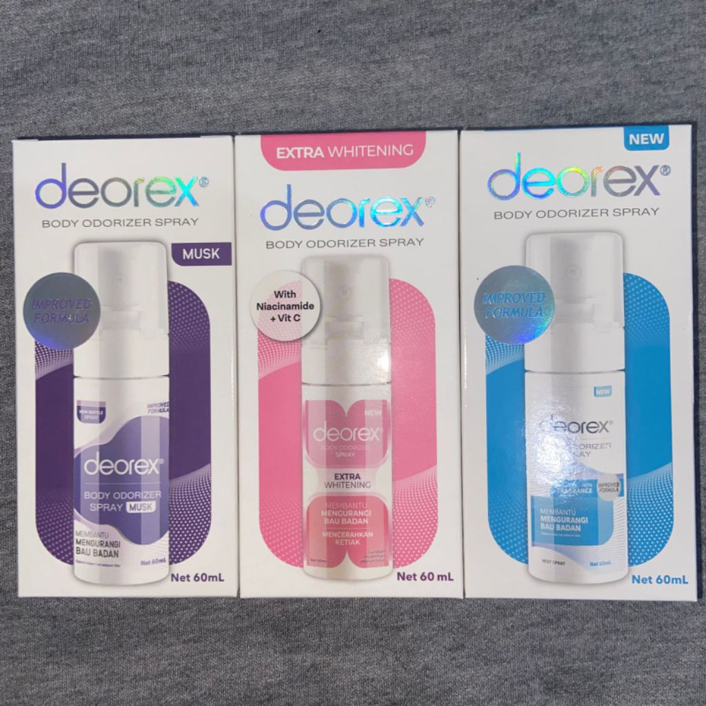 Jual Deorex Spray Extra Whitening || Non Fragrance || Musk | Shopee ...