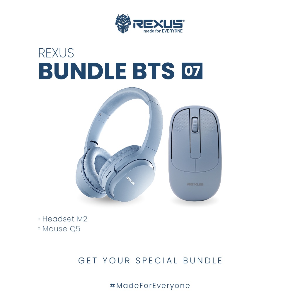 Jual Rexus Bundle BTS 07 - Headset Bluetooth Wireless + Mouse Office ...