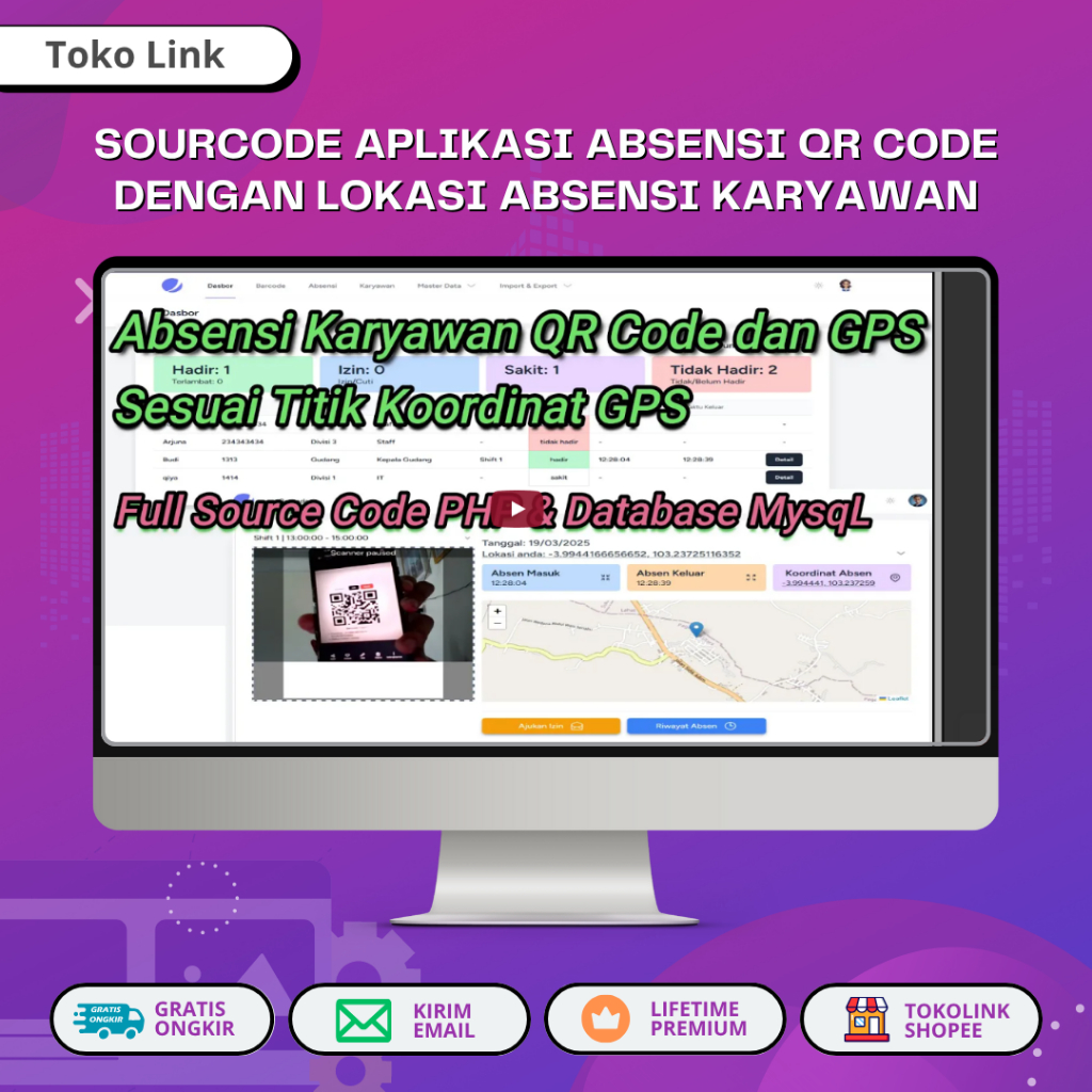Jual Source Code Aplikasi Absensi QR Code dengan Lokasi | Website ...