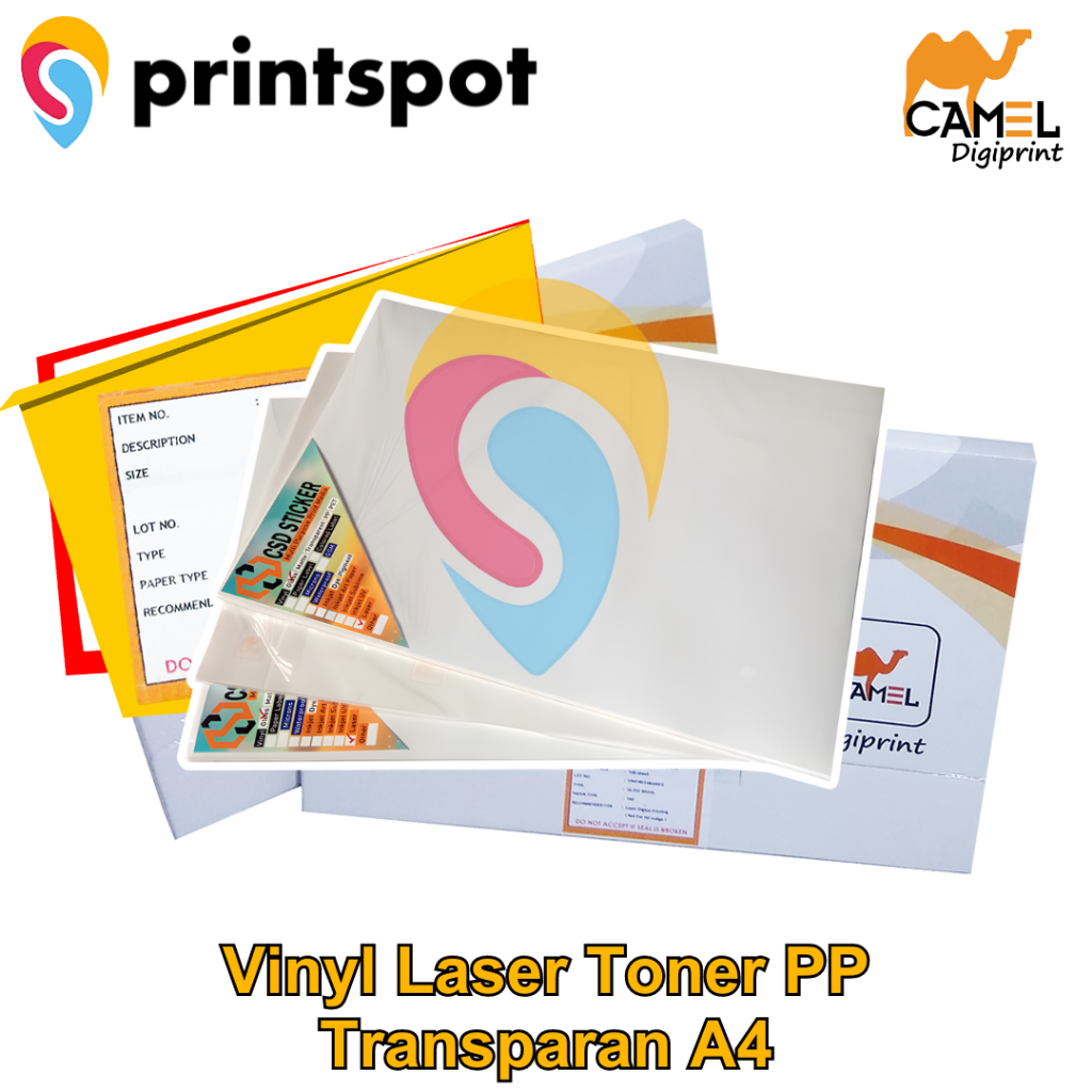 Jual Camel Sticker Vinyl Laser A4 PP PET White Gloss/White Matte ...