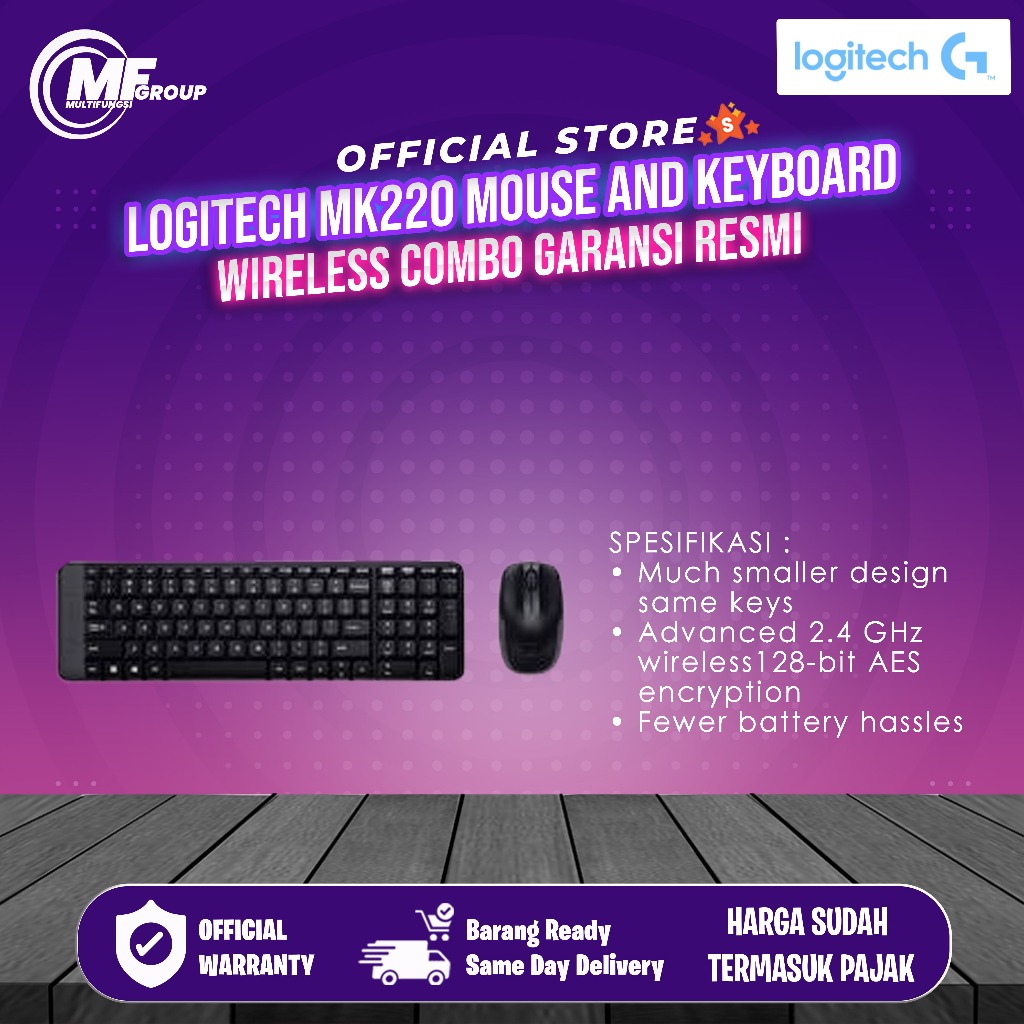 Jual Logitech MK220 Mouse and Keyboard Wireless Combo Garansi Resmi ...