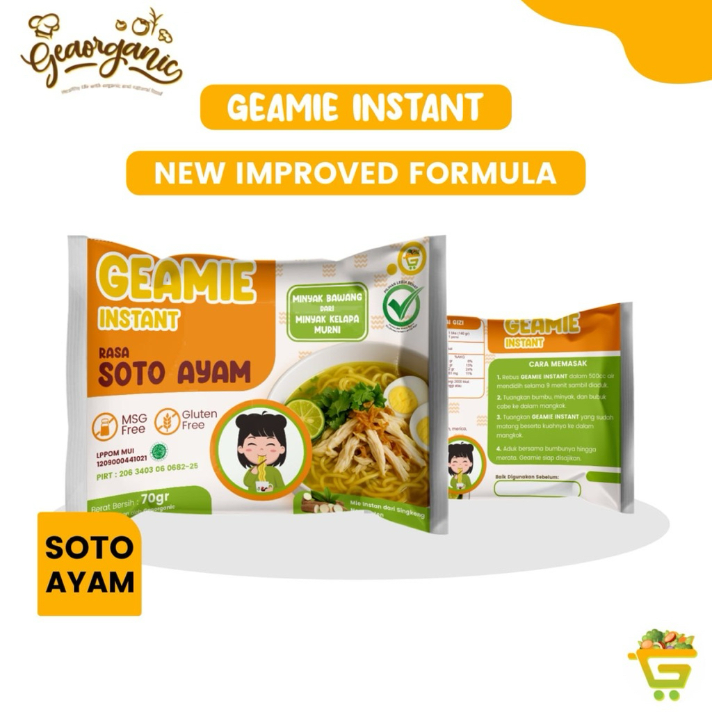 Jual Mie Instan Gluten Free & Non MSG Soto Ayam Mie Sehat Geamie ...