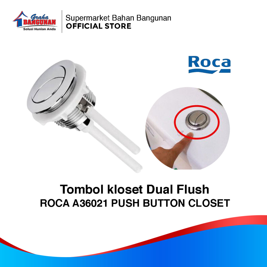 Jual Tombol Kloset Dual Flush Roca Dual Push Button A36021 | Shopee ...