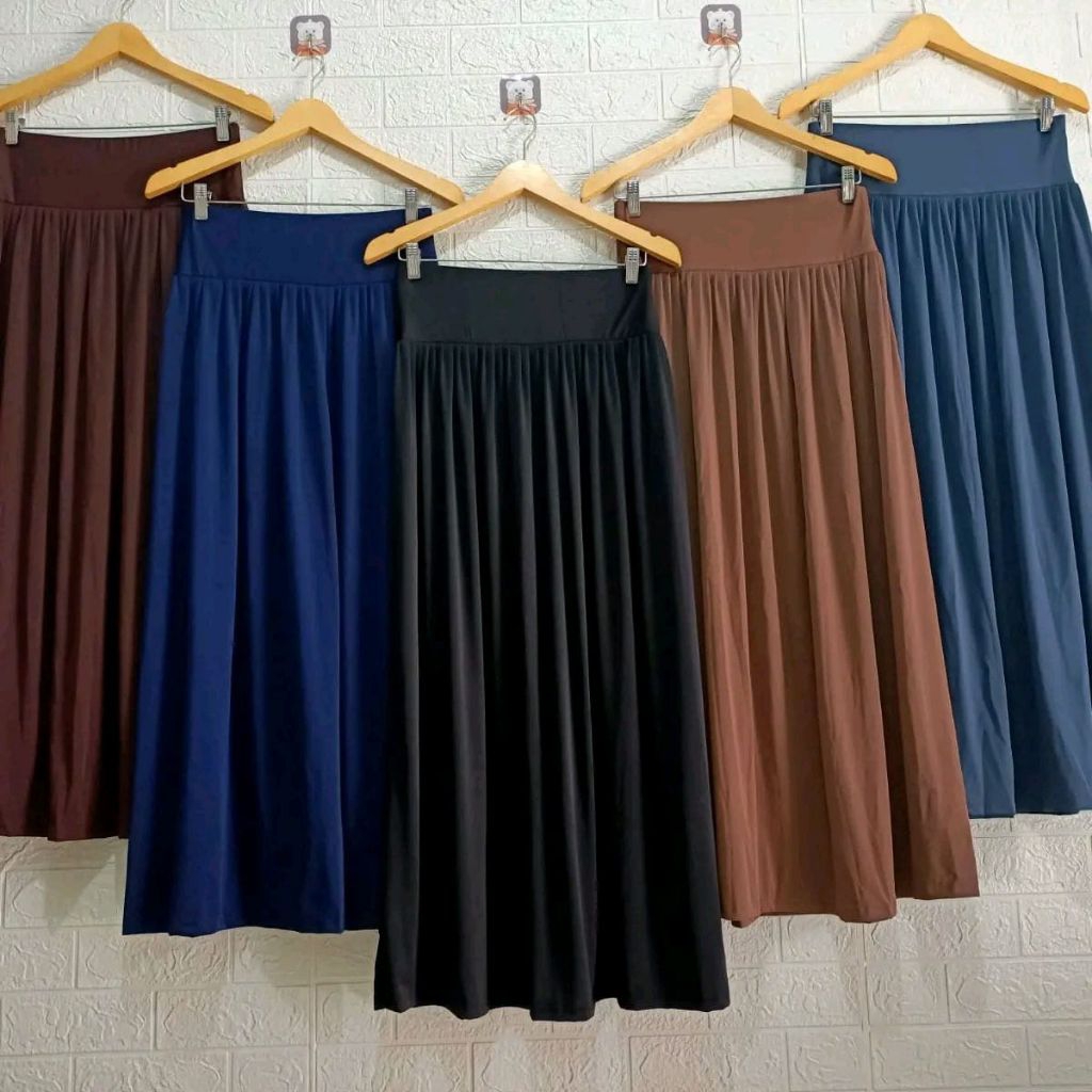 Jual ROK WANITA PANJANG - ROK REMPEL JUMBO - ROK REMPEL JERSEY | Shopee ...