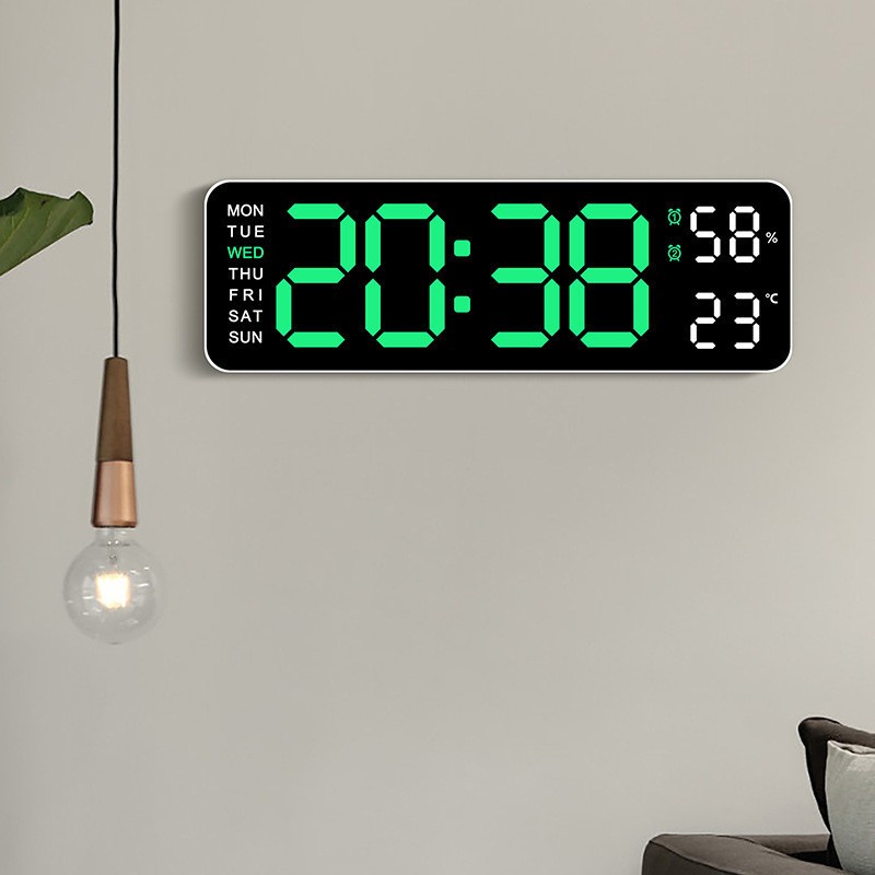Jual Jam Dinding Elektronik LED Jam Digital Besar Kalender / Alarm ...