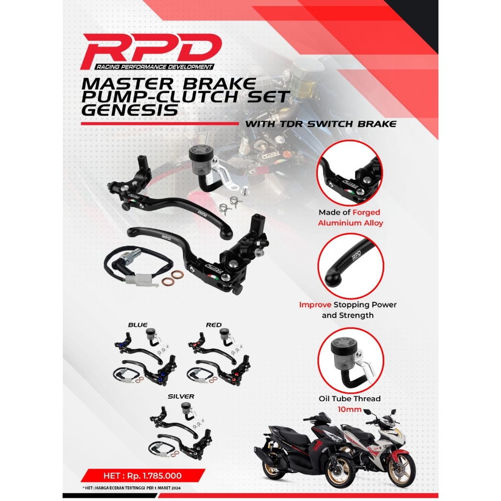 Jual Master Rem RPD (100) Master Brake Pump-Clutch Set Genesis with TDR ...