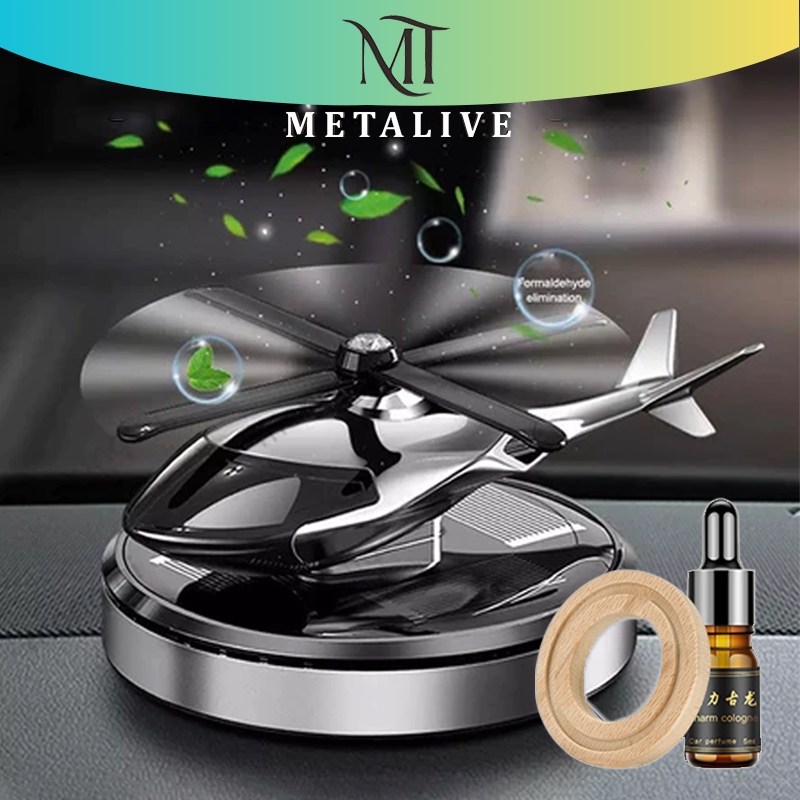 METALIVE Parfum Mobil Ornamen Aromaterapi Helikopter Surya Dekorasi Mobil Dasbor Aromaterapi Mewah Tahan Lama Aroma