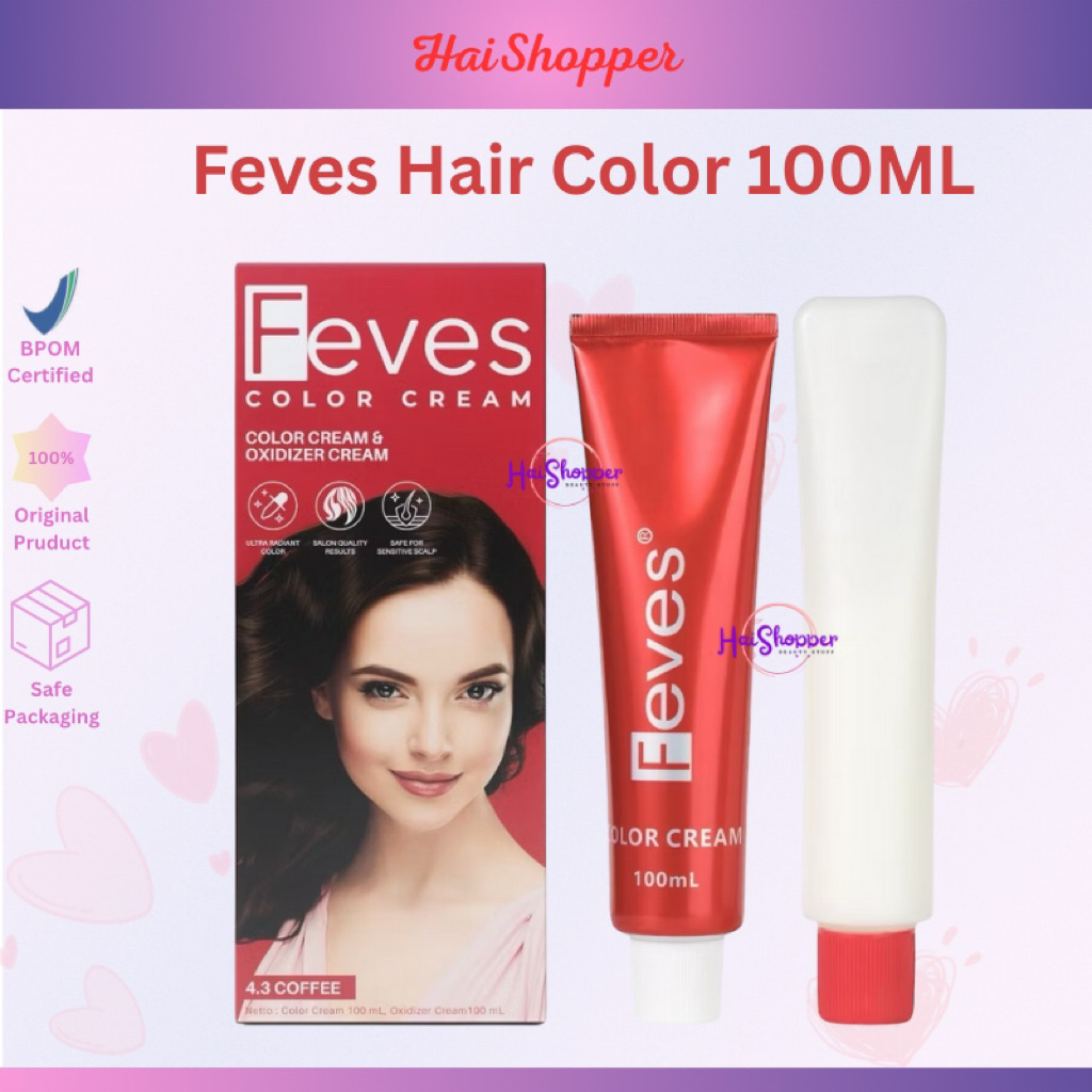 Jual FEVES Hair Color Long Lasting Cat Rambut Permanen 100ml | Cat ...