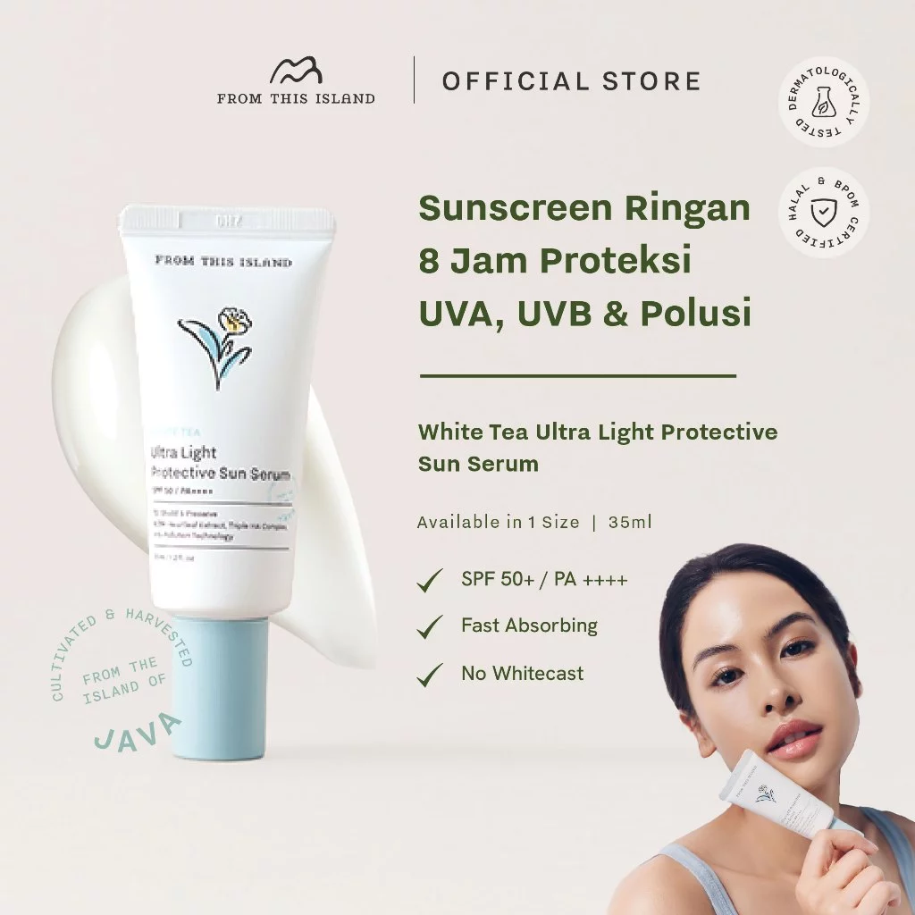 Pratinjau From This Island White Tea Ultra Light Protective Sun Serum SPF50+ dan PA++++