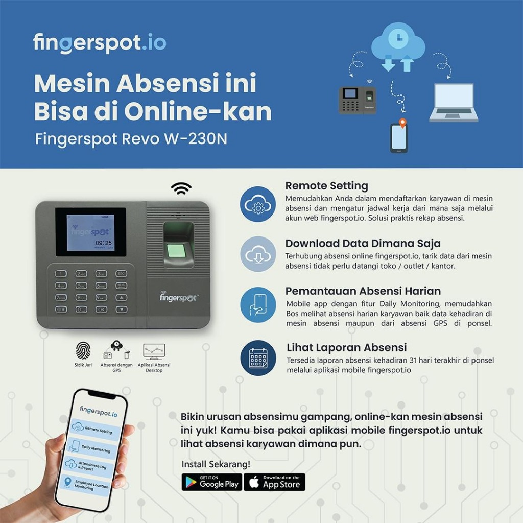Jual Fingerspot Revo Prime 230 | Mesin Absensi Online | Sidik Jari ...