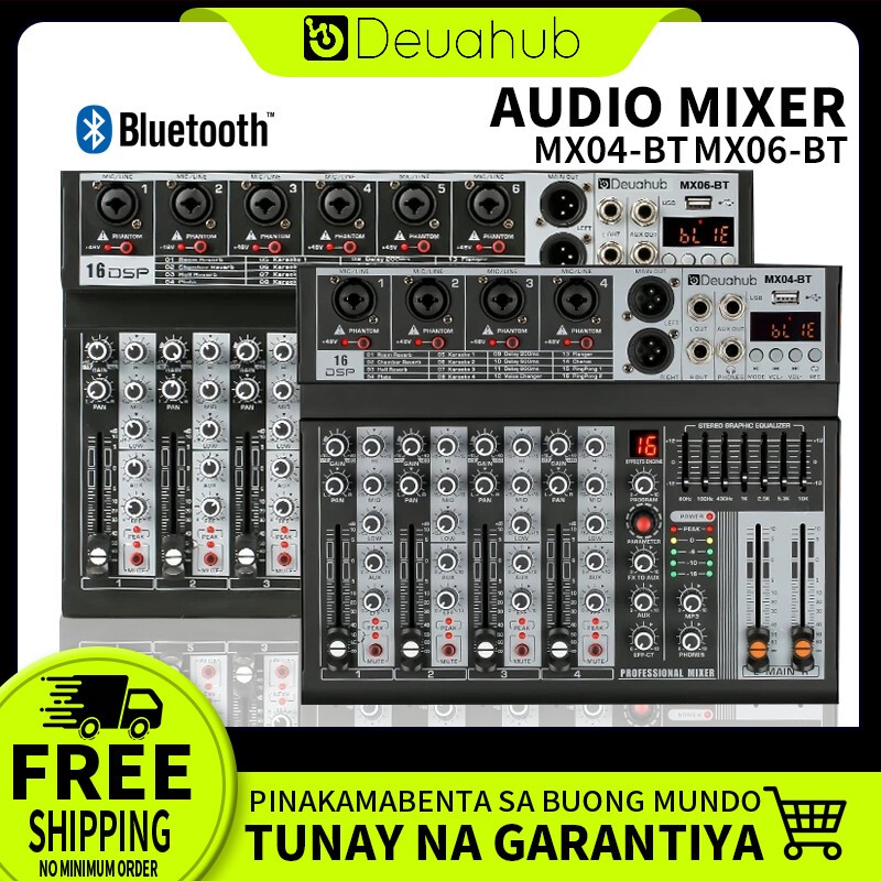 Jual Deuahub Audio Mixer MX04BT/MX06BT Professional 4/6-Channel EQ ...