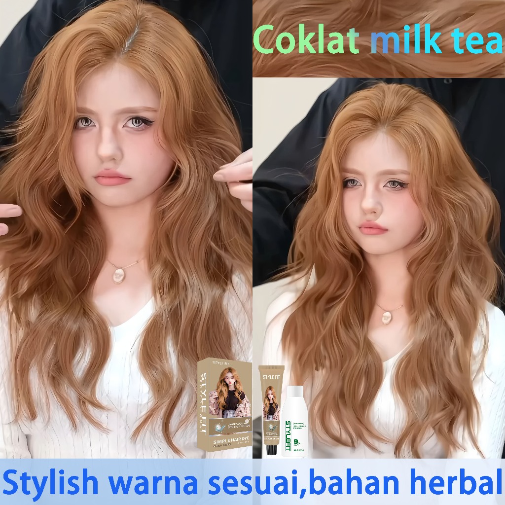 Jual [Warna natural] STYLE FIT Coklat milk tea cat rambut 200ml naturan ...