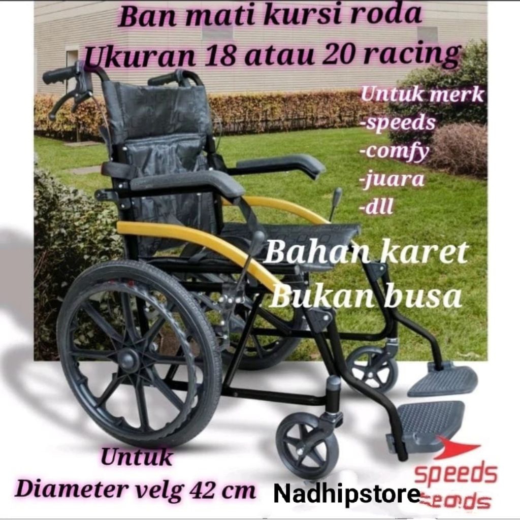 Jual Ban mati kursi roda ukuran 18 atau 20 racing untuk diameter velg ...