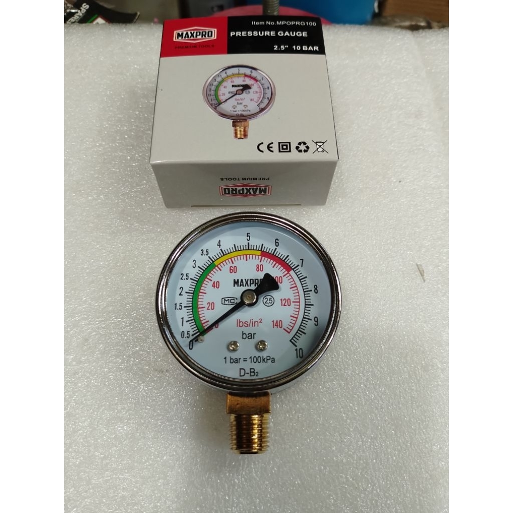Jual Manometer - Alat ukur tekanan angin 10 bar - pressure gauge ...