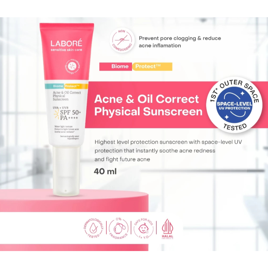 Jual Labore Acne Oil Correct Physical Sunscreen SPF50 PA 40ml -10ml ...