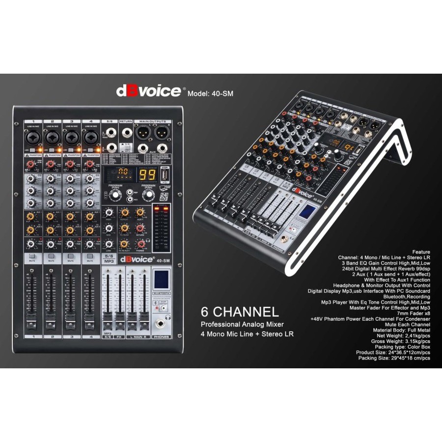 Jual 40-SM MIXER DBVOICE ORIGINAL / MIXER 4 CHANNEL / 40SM DBVOICE ...