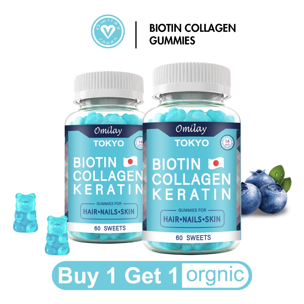 Jual Omilay Suplemen Biotin with Collagen for Beauty Hair Nails Skin ...