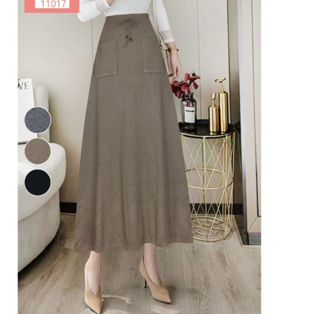 Jual Rok Rajut Wanita Premium Tebal Saku Depan | Shopee Indonesia