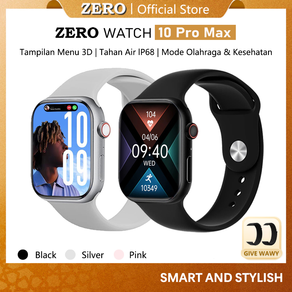 【Gift New Strap】Zero Watch 10 Pro Max Smartwatch AMOLED Full Touch Screen  Waterproof IP68 Android IOS Bluetooth Call Custom Wallpaper 100+ Sports 