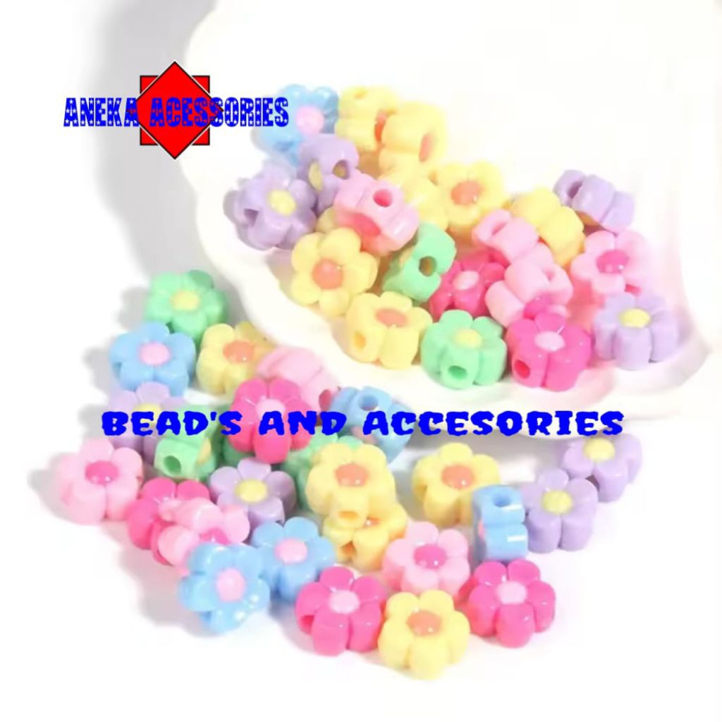 Jual Manik Mote Bunga Sakura Pastel premium Bahan Meronce(25pcs ...