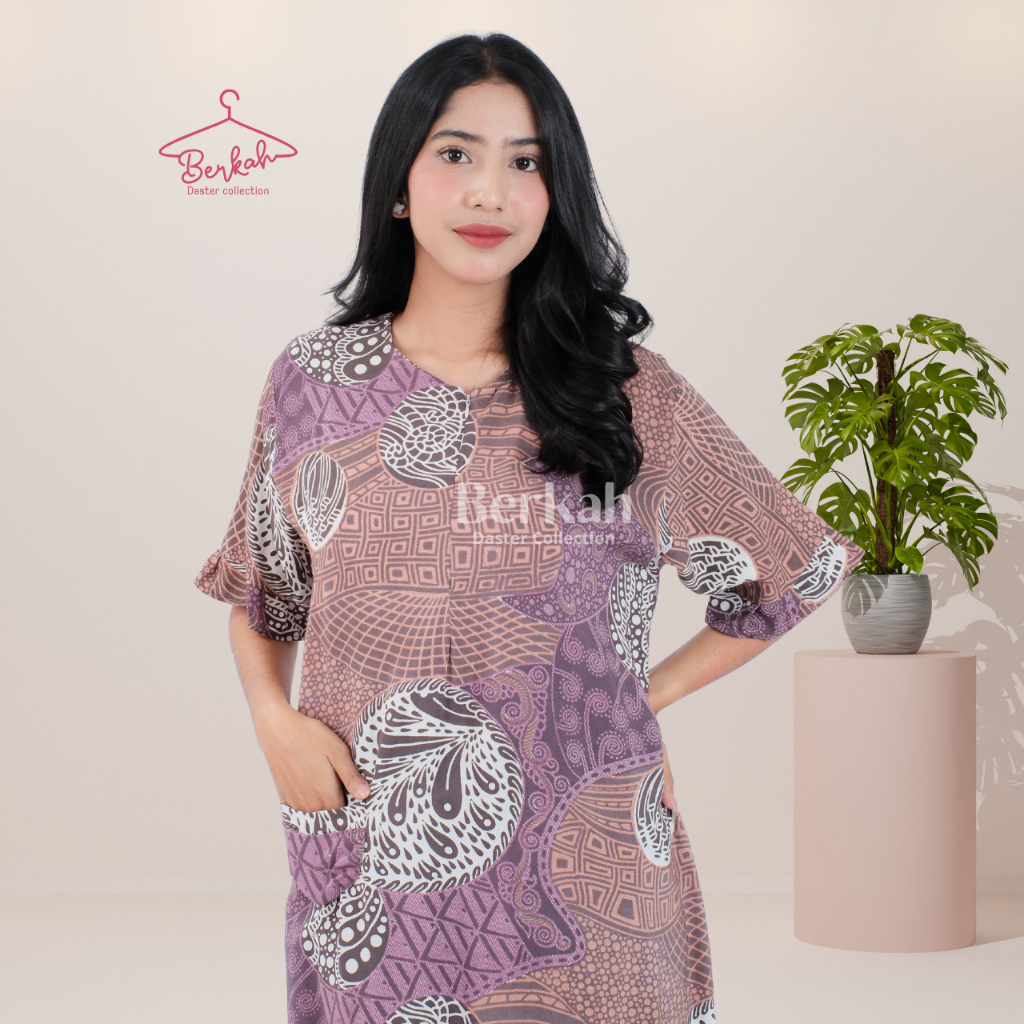 Daster Batik Rayon Busui Motif Resleting Surya