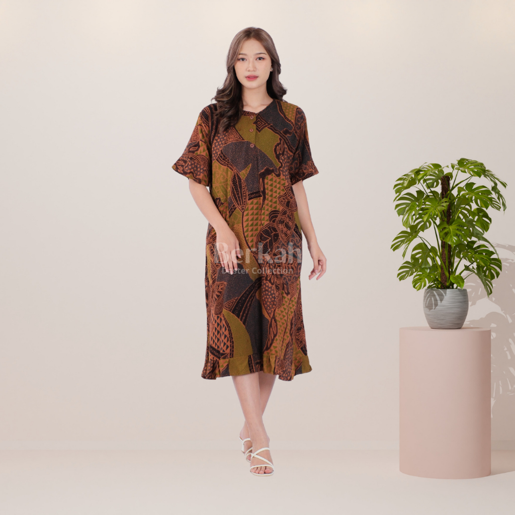 Daster Batik Rayon Busui Kancing Surya Teja 6