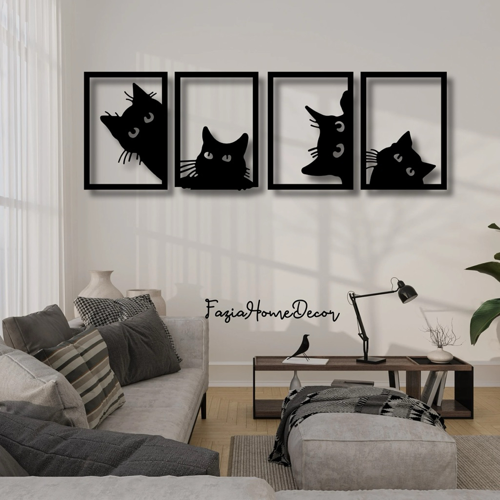 Jual KREASI KAYU 3D 1 SET (4PCS) 4 PANEL KUCING /CUTE WALL DECOR/HIASAN ...