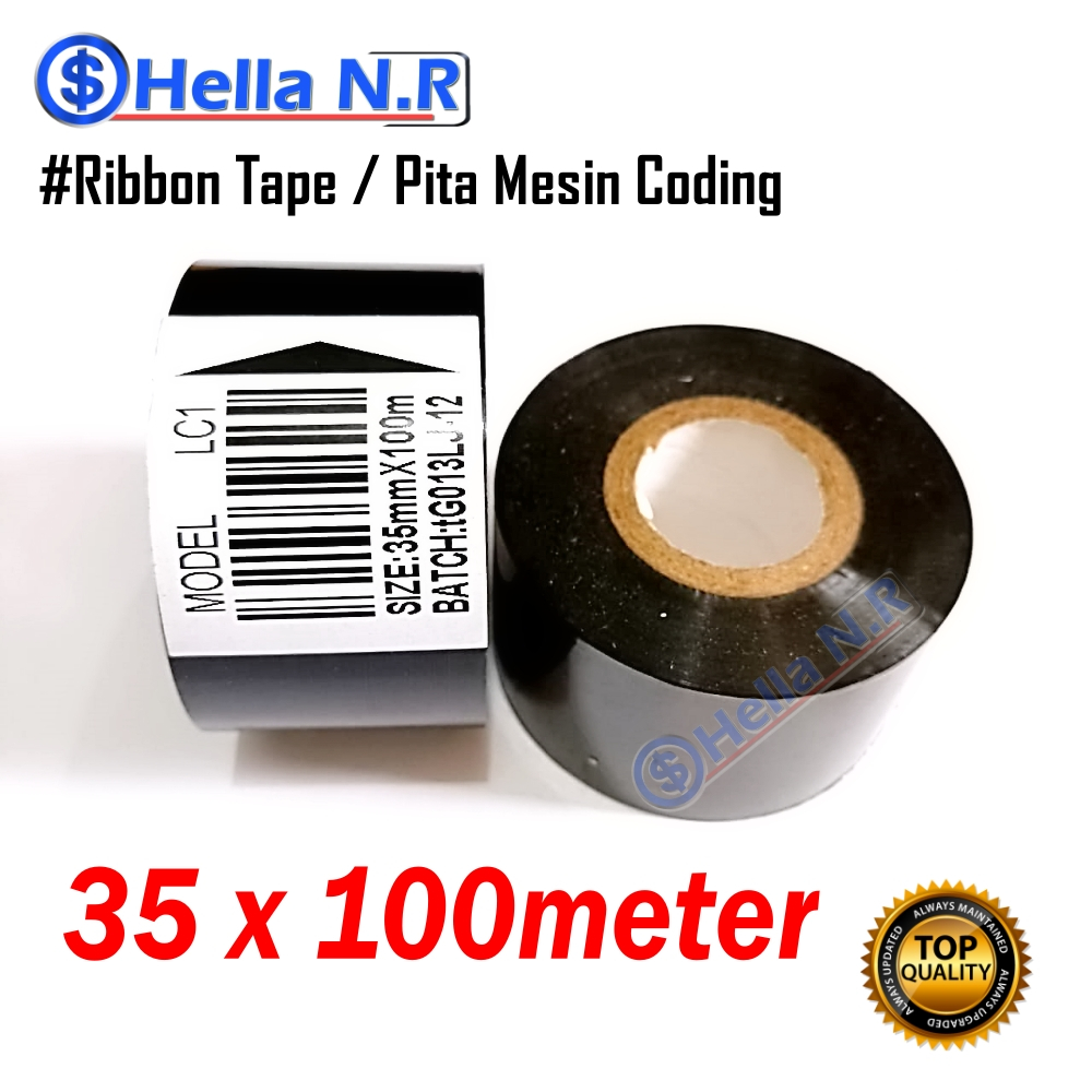 Jual Ribbon Tape 35mm x 100m LC1 Hitam Tahan Lama | Shopee Indonesia