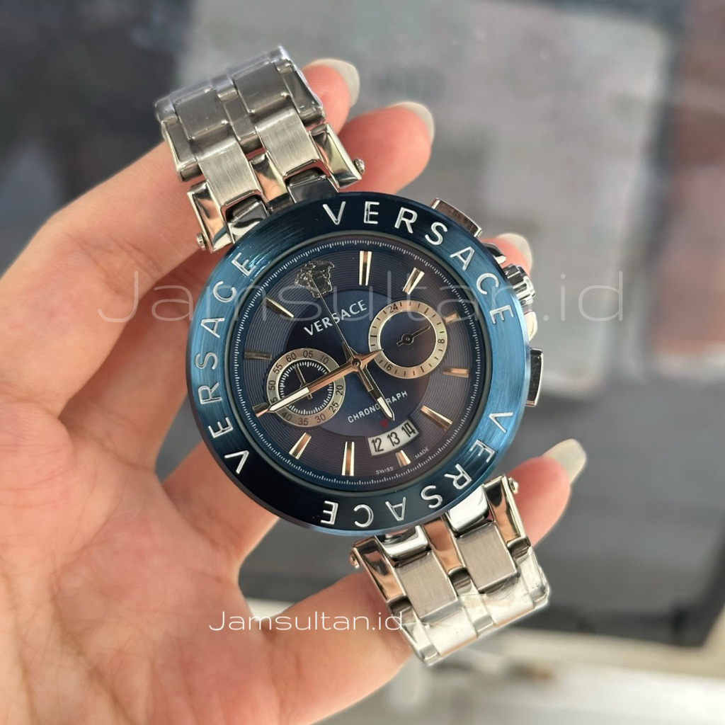 Jual JAM TANGAN SULTAN PRIA VERCACE CHRONO AKTIF DIAMETER 45MM ...