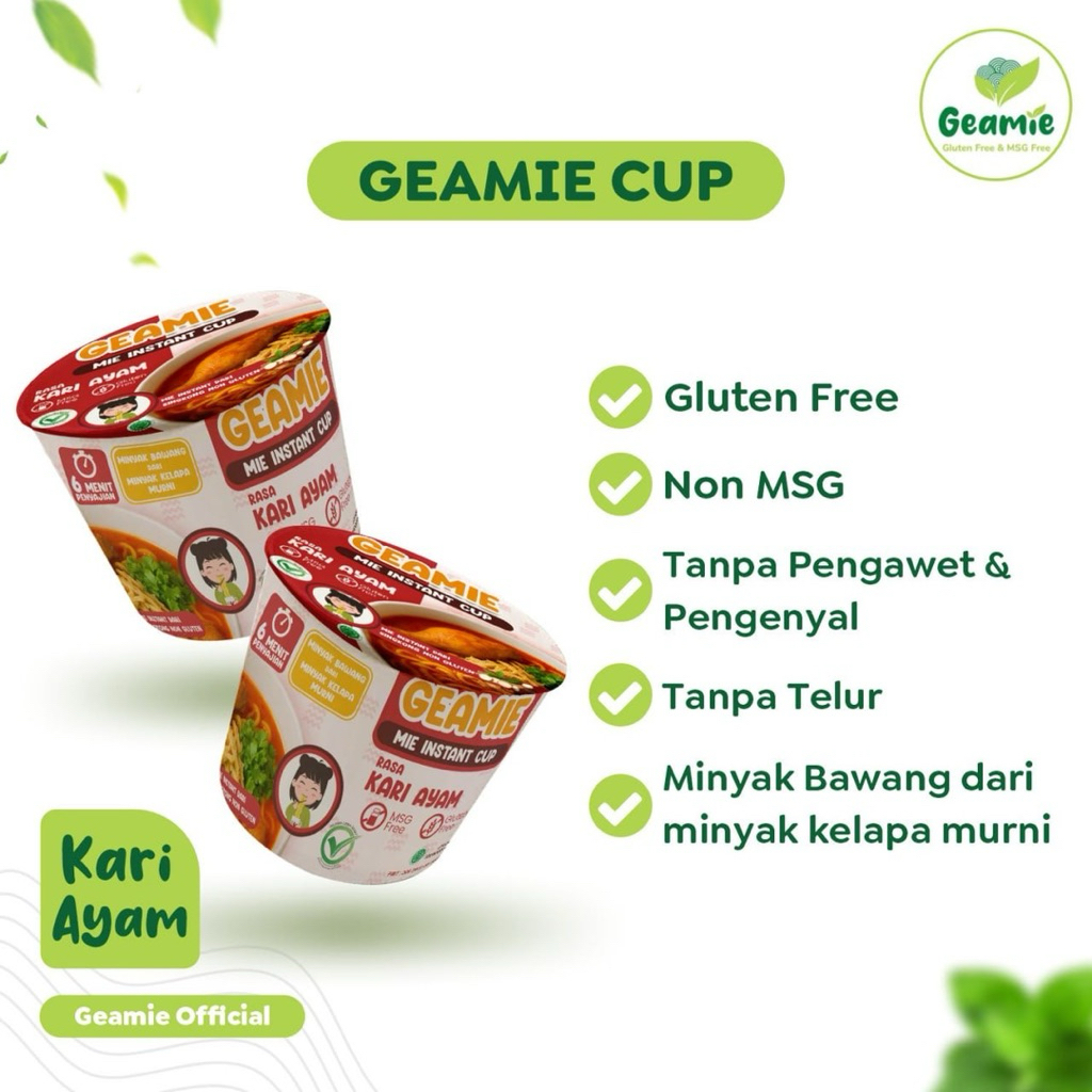 Jual MIE GELAS MIE CUP GLUTEN FREE NON MSG / MIE SEHAT GEAMIE TANPA ...