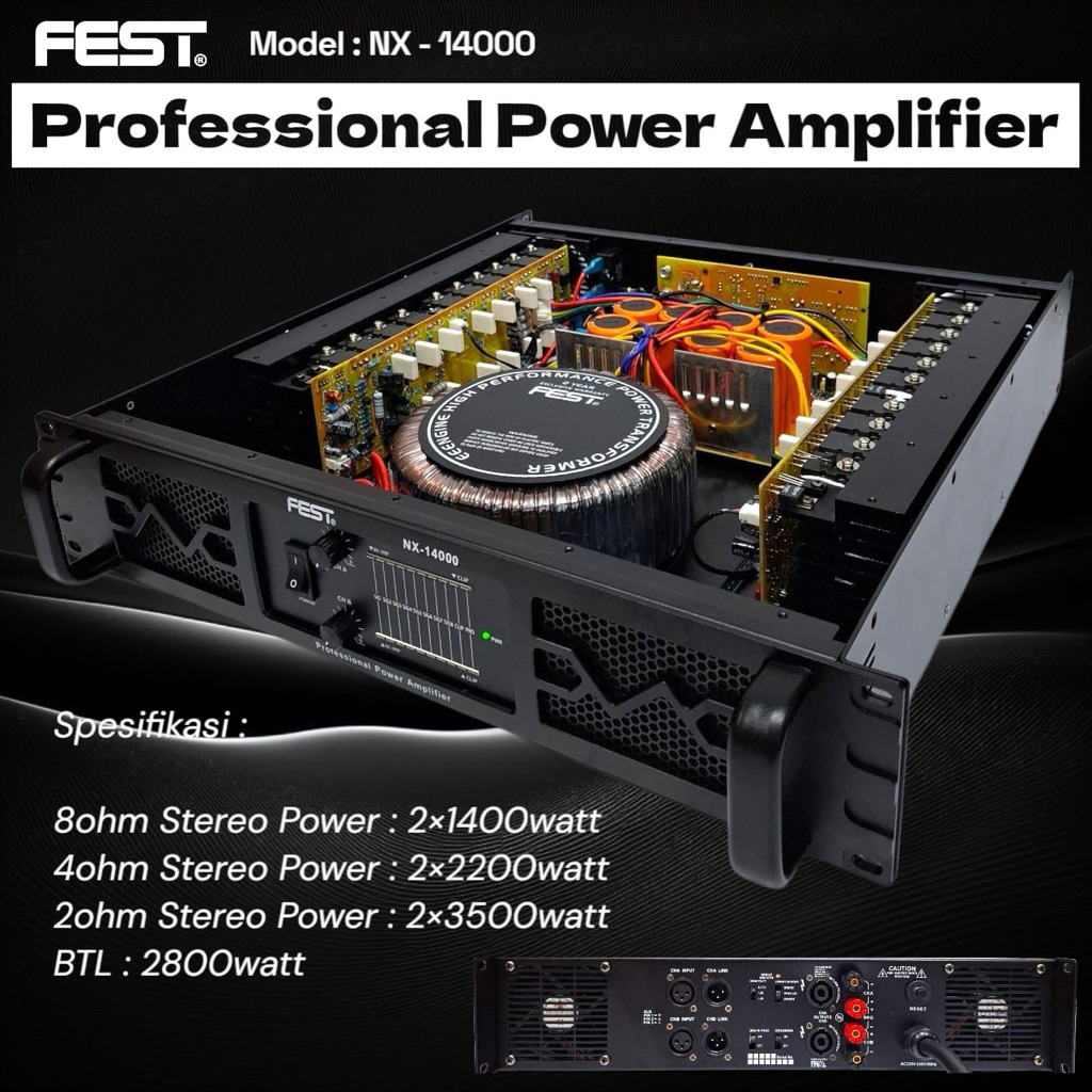 Jual power amplifier fest nx14000 original 2 channel NX 14000 | Shopee