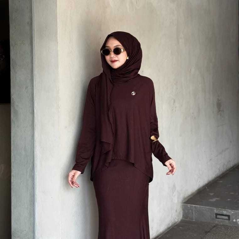 Jual Nadira One Set Rok Mermaid Hijab Pasmina Jersey Premium Blouse ...