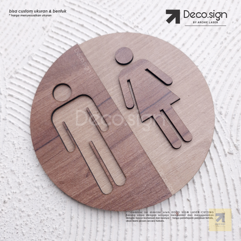 Jual Toilet Sign Modern / Tanda Toilet / Sign Toilet Cafe / Sign Kayu ...