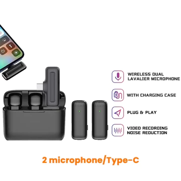 Mikrofon Nirkabel Lavalier Mic Portabel Audio Video Pembuatan Rekaman Wireless Microphone HP