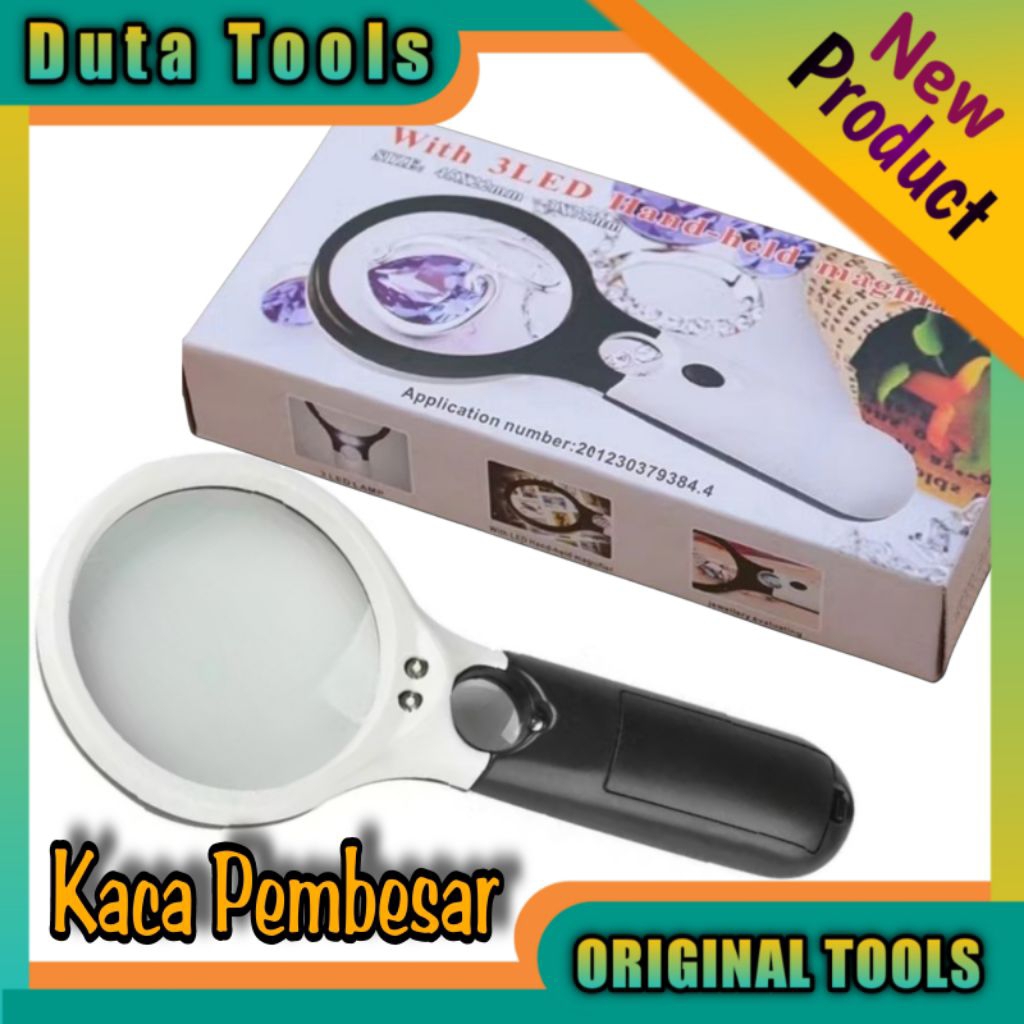 Jual Kaca Pembesar 2in1 Magnifier Gelas Dengan Lampu 3 LED Loop ...
