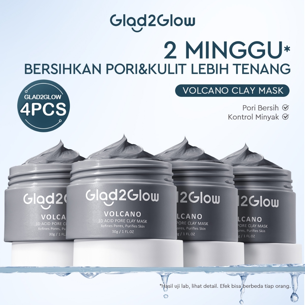 Jual Glad2glow Niacinamide Brightening Clay Mask Volcano Clay Mask ...