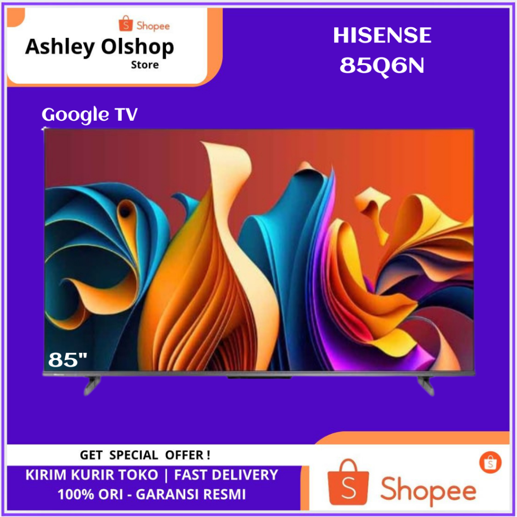 Jual TV Qled 85 Inch Hisense 85Q6N 4K UHD Google Smart TV Hisense 85Q6 ...