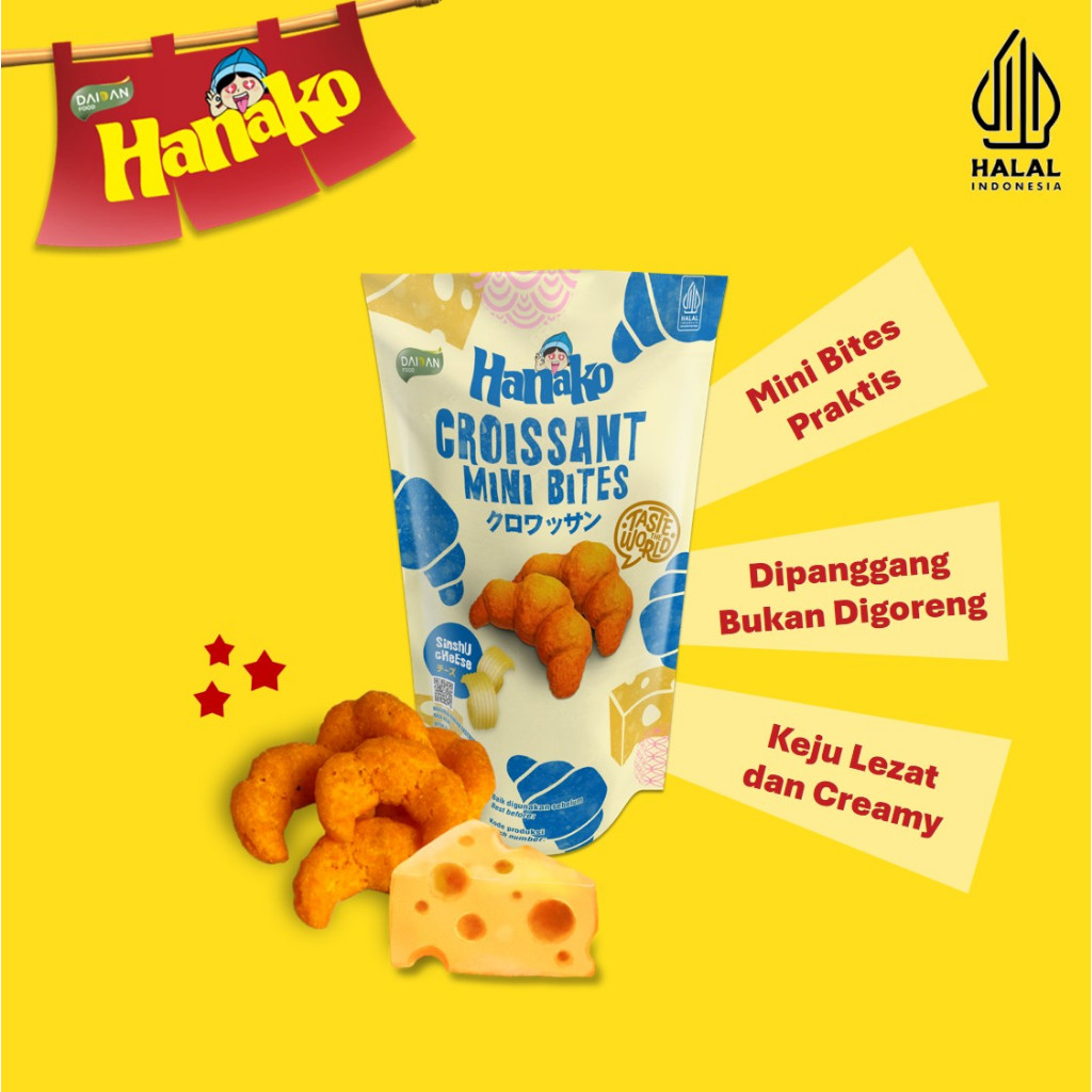 Jual Hanako Snack Croissant Mini Bites Mix Varian 10 x 18 gr | Shopee ...