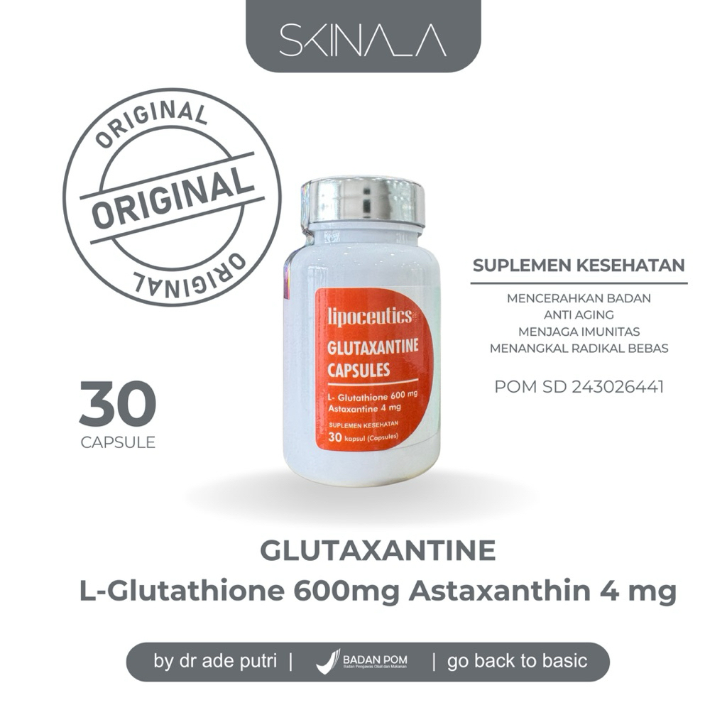 lipoceutics glutathione Jual Astaxanthin Lipoceutics Glutaxanthine Astaxanthin 4mg Glutathione  600mg 30kapsul suplemen kesehatan