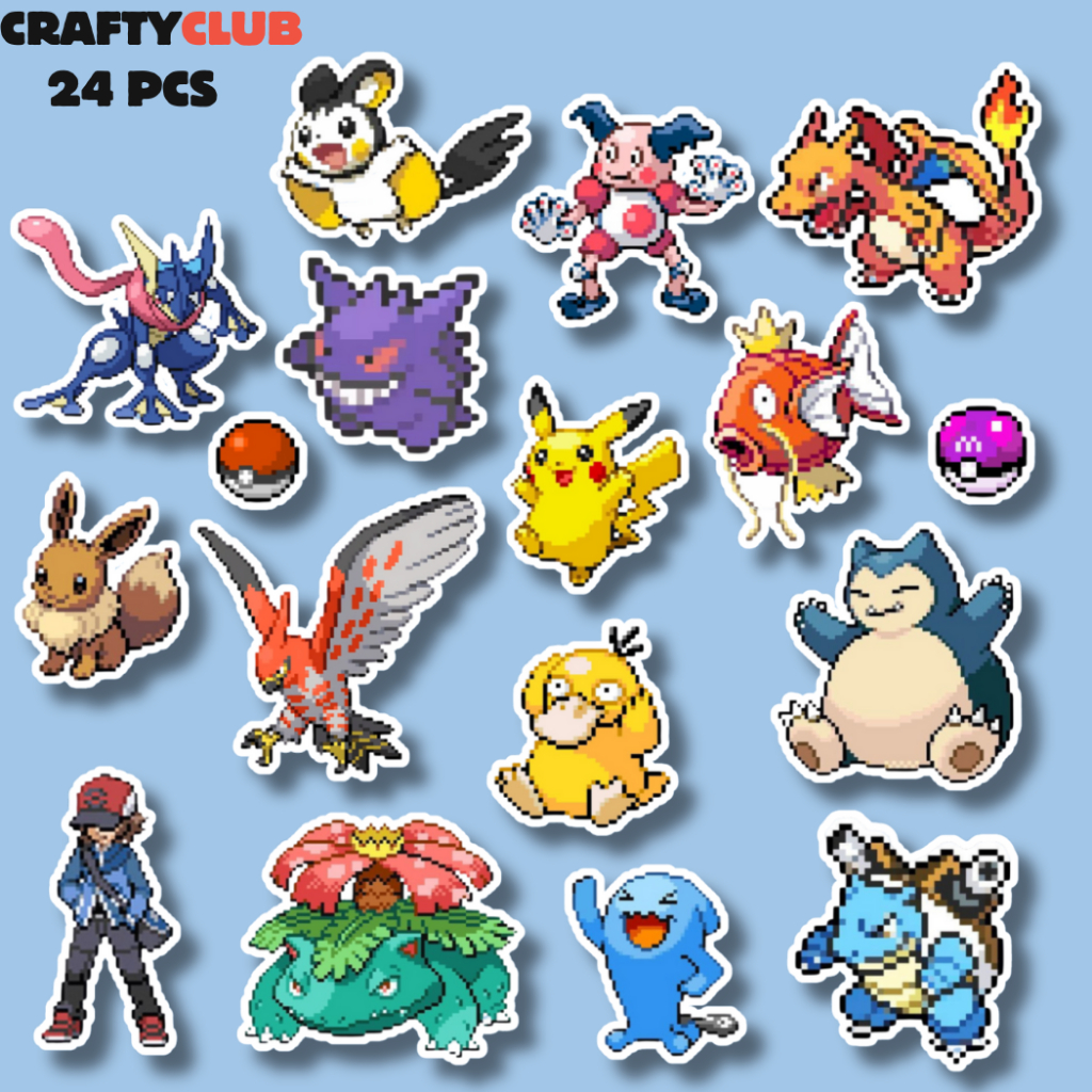 Jual POKEMON PIXEL STICKER (OG Edition) Vinyl waterproof (cocok untuk ...